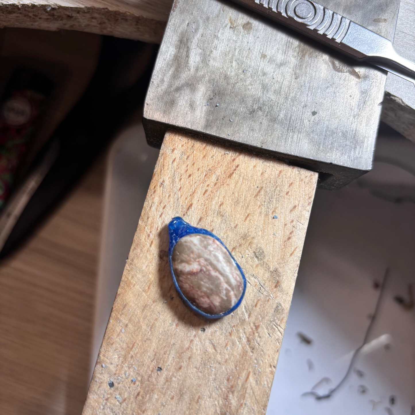 Born of Wax & Silver pendant shown from another angle in wax form