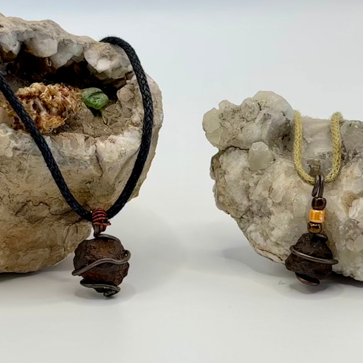 Iron Heart necklace on adjustable cord, full view