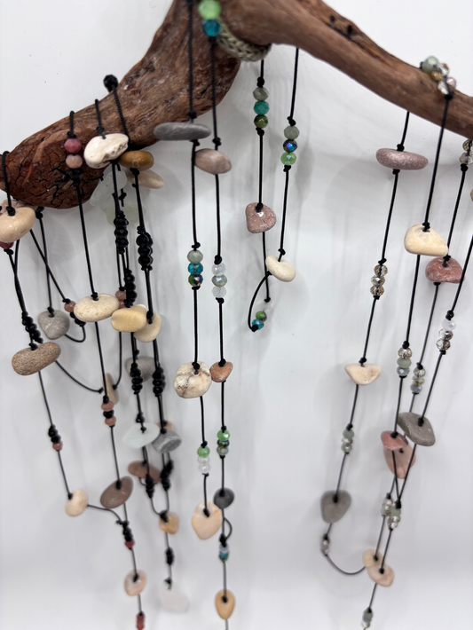beach stones on a necklace lariat style