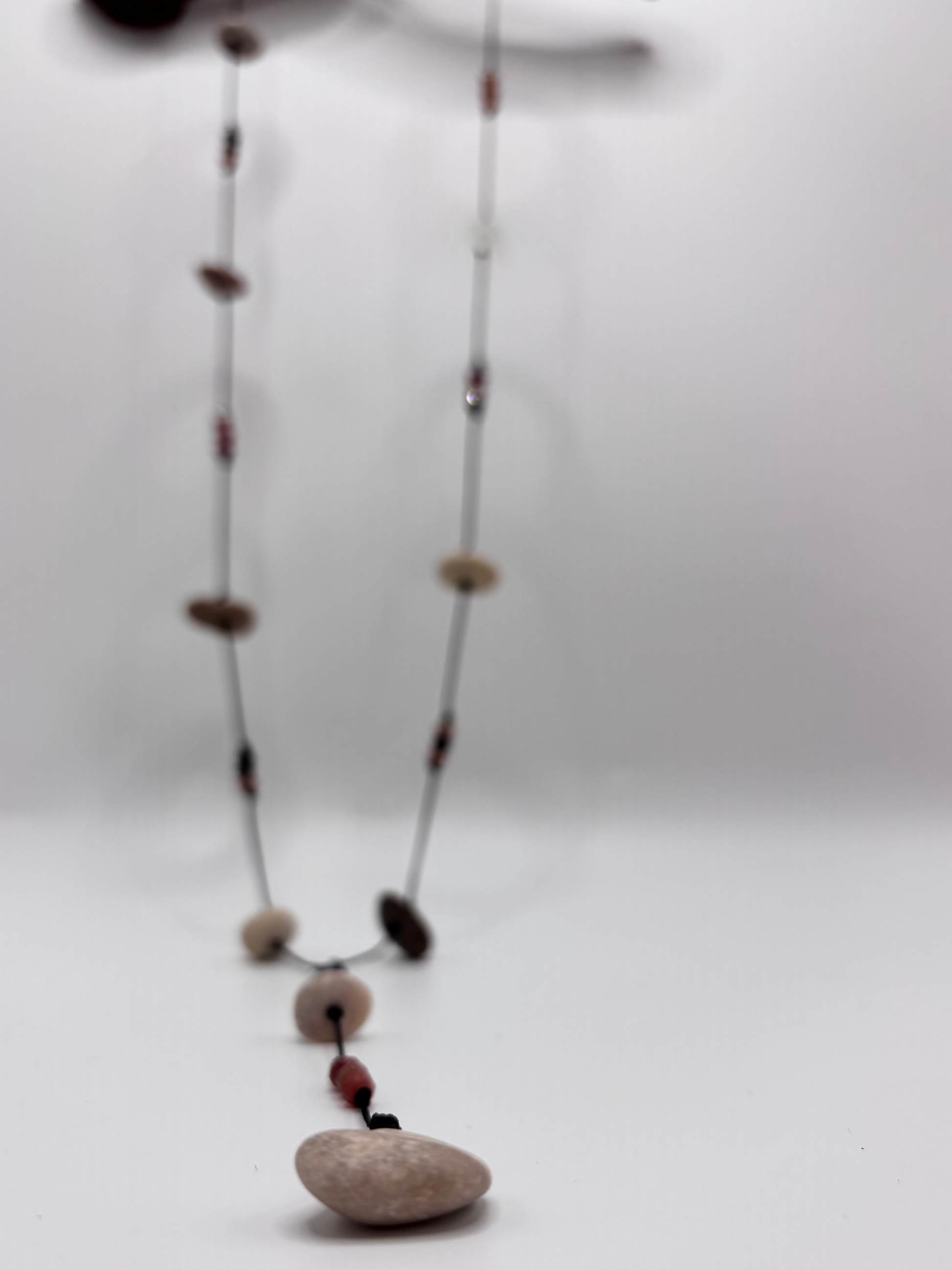 beach stones on a necklace lariat style