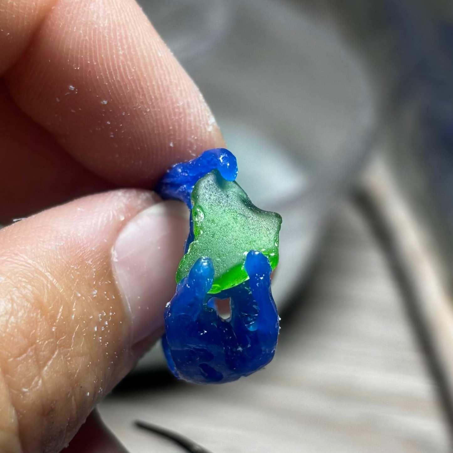 Viridis ring shown in wax form before casting